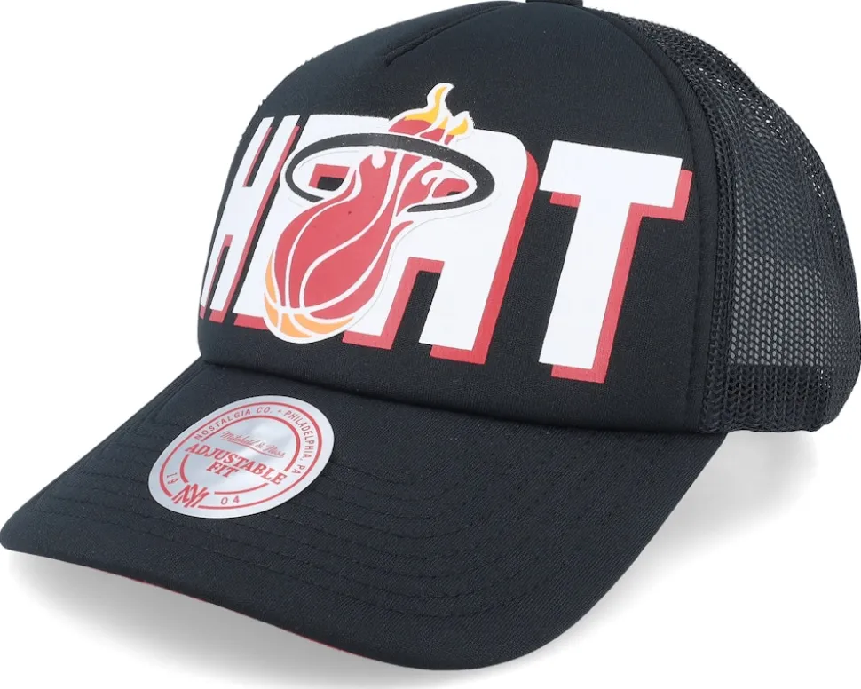 Miami Heat Billboard Hwc Black Trucker - Mitchell & Ness