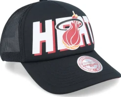 Miami Heat Billboard Hwc Black Trucker - Mitchell & Ness