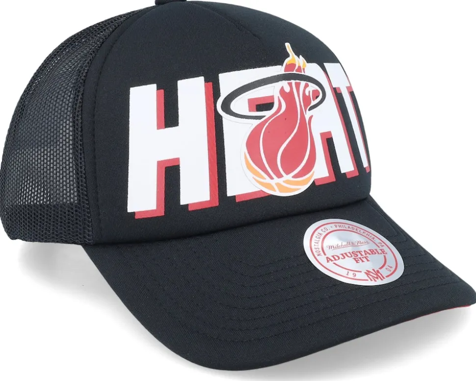 Miami Heat Billboard Hwc Black Trucker - Mitchell & Ness