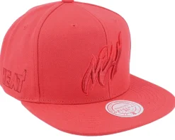 Miami Heat Monochromatic Red Snapback - Mitchell & Ness