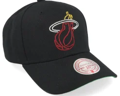 Miami Heat Neon Logo Pro Black Adjustable - Mitchell & Ness