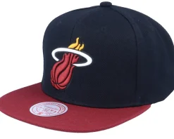 Miami Heat Team 2 Tone 2.0 Black/Red Snapback - Mitchell & Ness