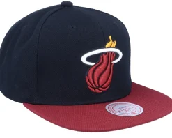 Miami Heat Team 2 Tone 2.0 Black/Red Snapback - Mitchell & Ness