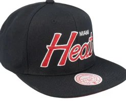 Miami Heat Team Script 2.0 Black Snapback - Mitchell & Ness