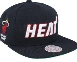 Miami Heat Triple Play Black Snapback - Mitchell & Ness