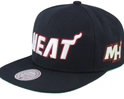 Miami Heat Triple Play Black Snapback - Mitchell & Ness