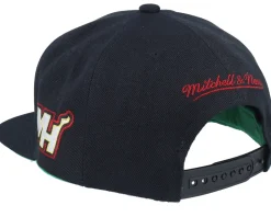 Miami Heat Triple Play Black Snapback - Mitchell & Ness