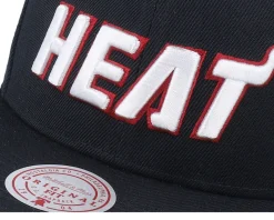 Miami Heat Triple Play Black Snapback - Mitchell & Ness