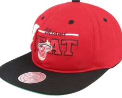 Miami Heat Varsity Letter Red/Black Snapback - Mitchell & Ness