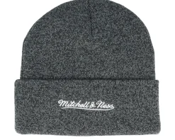 Miami Heat XL Logo Patch Knit Heather Black Cuff - Mitchell & Ness