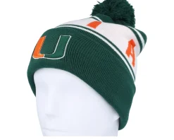 Miami Hurricanes Cuffed Knit Field Green Pom - Top of the World