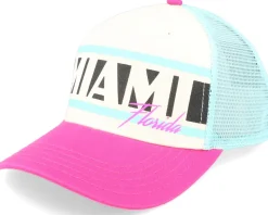 Miami Sinclair Ivory/Seafoam/Hot Pink Trucker - American Needle