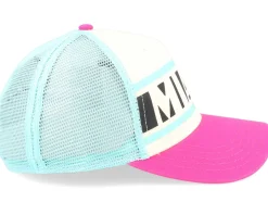 Miami Sinclair Ivory/Seafoam/Hot Pink Trucker - American Needle