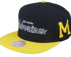 Michigan Wolverines Team Script 2.0 Black Snapback - Mitchell & Ness
