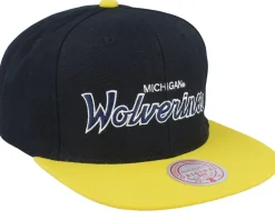 Michigan Wolverines Team Script 2.0 Black Snapback - Mitchell & Ness
