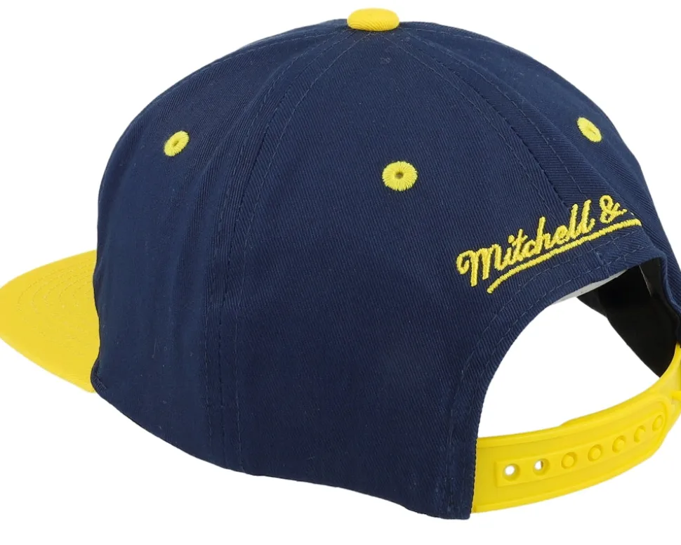 Michigan Wolverines Varsity Letter Blue/Yellow Snapback - Mitchell & Ness