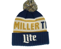 Miller Lite Pillow Line Knit Navy/White/Yellow Pom - American Needle