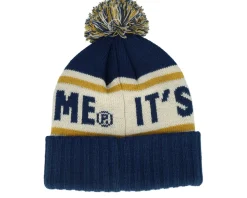 Miller Lite Pillow Line Knit Navy/White/Yellow Pom - American Needle