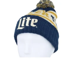 Miller Lite Pillow Line Knit Navy/White/Yellow Pom - American Needle