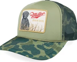 Miller Mallard Foamy Camouflage/Dark Green A-Frame Trucker - American Needle