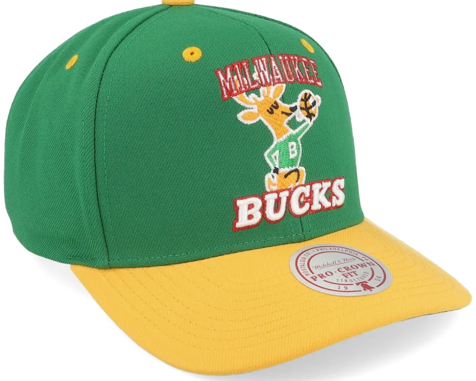 Milwaukee Bucks All In 2.0 Pro Green/Yellow Adjustable - Mitchell & Ness