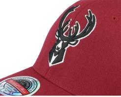 Milwaukee Bucks Classic Red Burgundy Adjustable - Mitchell & Ness