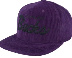 Milwaukee Bucks Corduroy Hwc Purple Snapback - Mitchell & Ness