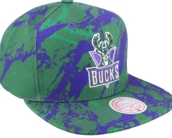 Milwaukee Bucks Down For All Green Snapback - Mitchell & Ness