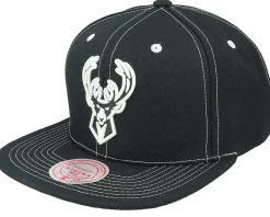 Milwaukee Bucks Glow Up Black Snapback - Mitchell & Ness