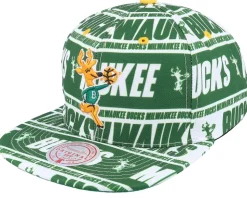 Milwaukee Bucks Meat Paper Green Snapback - Mitchell & Ness