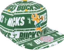 Milwaukee Bucks Meat Paper Green Snapback - Mitchell & Ness