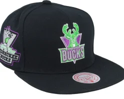 Milwaukee Bucks Neon Tropical Hwc Black Snapback - Mitchell & Ness