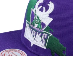 Milwaukee Bucks Paint By Number Hwc Purple Snapback - Mitchell & Ness