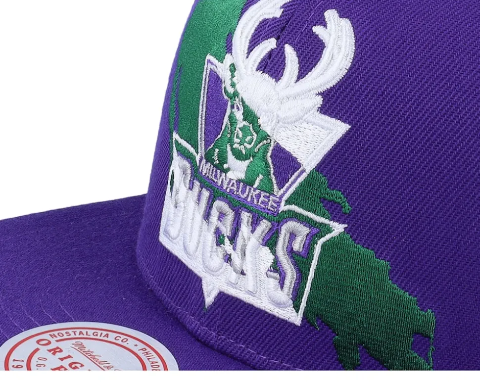 Milwaukee Bucks Paint By Number Hwc Purple Snapback - Mitchell & Ness