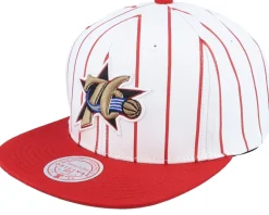 Milwaukee Bucks Retro Pinstripe White/Green Snapback - Mitchell & Ness