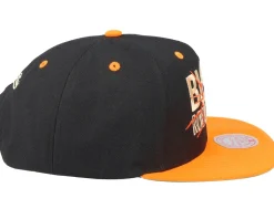 Milwaukee Bucks Shattered Black/Orange Snapback - Mitchell & Ness