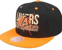 Milwaukee Bucks Shattered Black/Orange Snapback - Mitchell & Ness