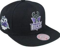 Milwaukee Bucks Side Jam Black Snapback - Mitchell & Ness