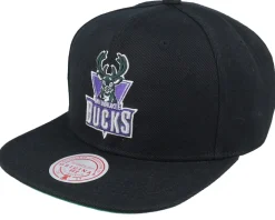 Milwaukee Bucks Side Jam Black Snapback - Mitchell & Ness