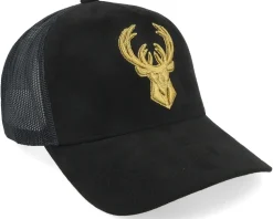 Milwaukee Bucks Suede Black Trucker - Mitchell & Ness