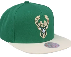 Milwaukee Bucks Team 2 Tone 2.0 Green/Tan Snapback - Mitchell & Ness
