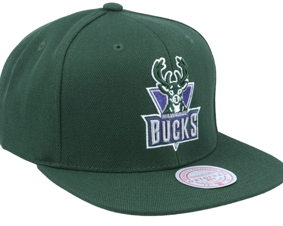 Milwaukee Bucks Team Ground 2.0 Green Snapback - Mitchell & Ness