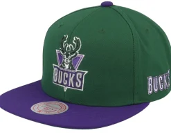 Milwaukee Bucks Team Origins Green/Purple Snapback - Mitchell & Ness