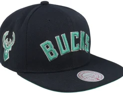 Milwaukee Bucks Triple Play Black Snapback - Mitchell & Ness