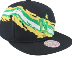 Minnesota North Stars Vintage Paintbrush Black Snapback - Mitchell & Ness