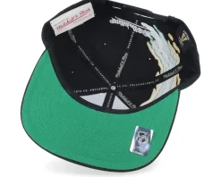 Minnesota North Stars Vintage Paintbrush Black Snapback - Mitchell & Ness