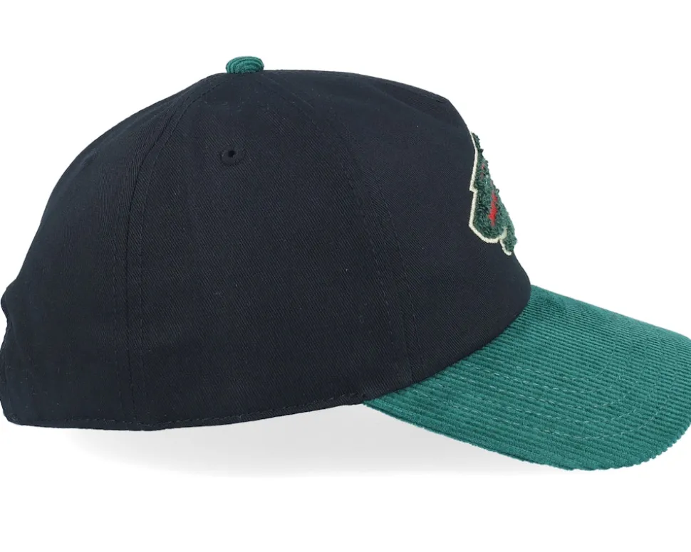 Minnesota Wild Burnett Black/Green Black/Dark Green Corduroy Dad Cap - American Needle