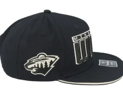 Minnesota Wild Gino Flat Brim Black/Natural Snapback - Fanatics