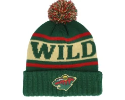 Minnesota Wild Pillow Line Knit Green/Cream/Red Pom - American Needle