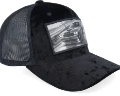 Modern Muscle Car Miami Vibes Patch Velvet Black A-Frame Trucker - Iconic